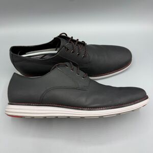Cole Haan Original Grand Plain Toe Derby Black Matte Leather Laced Oxfords 13M